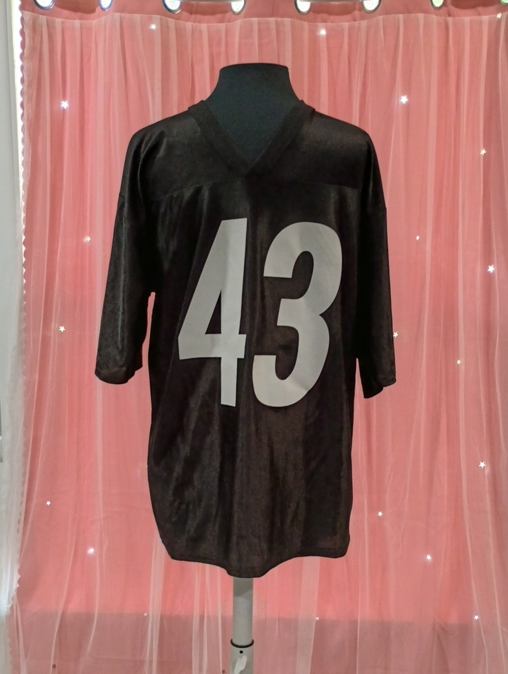NFL POLAMALU Black Jersey Shirt with White 43 Graphic